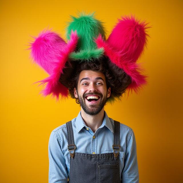 Poncho wearing oversized hats